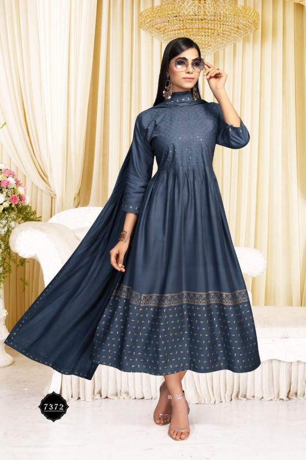 Crystal Rayon Designer Kurti With Dupatta